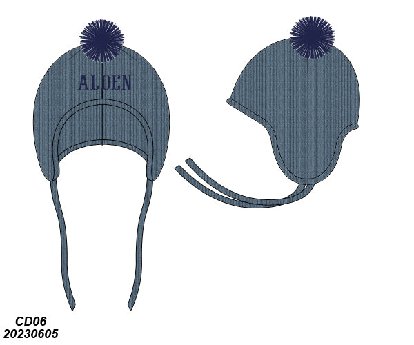 Boys Blue Pom Pom Hat- No Name