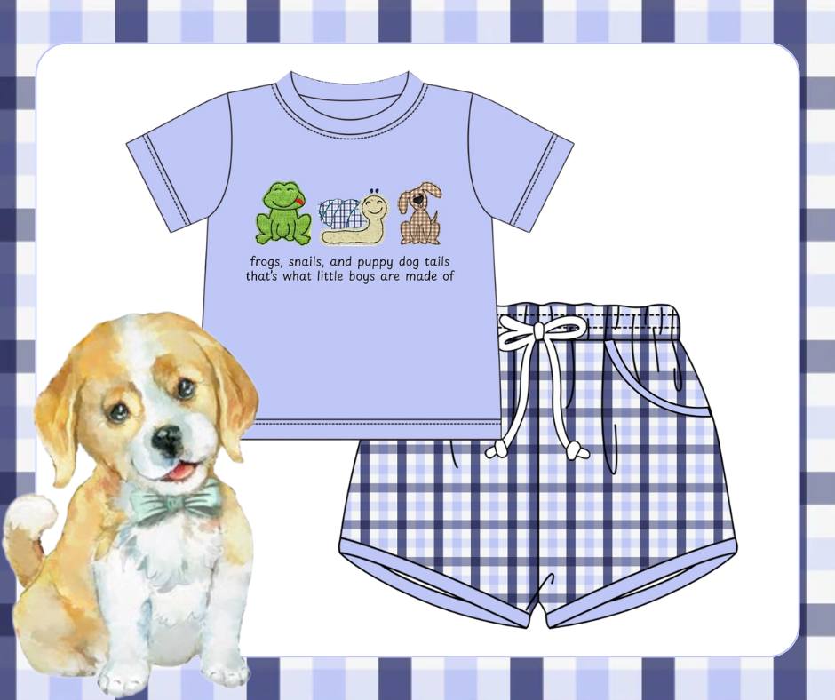 Boys Frogs, Snails & Puppy Dog Tails Short Set
