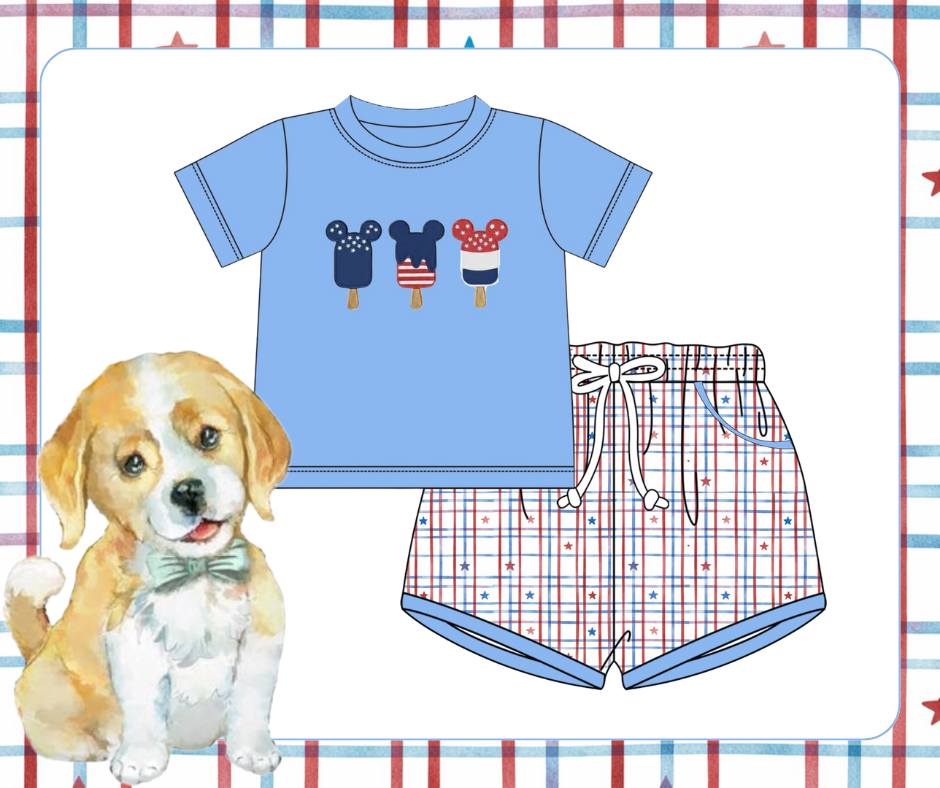 Boys Patriotic Mouse Short Set