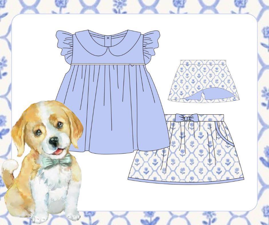 31-Girls Spring Skort set