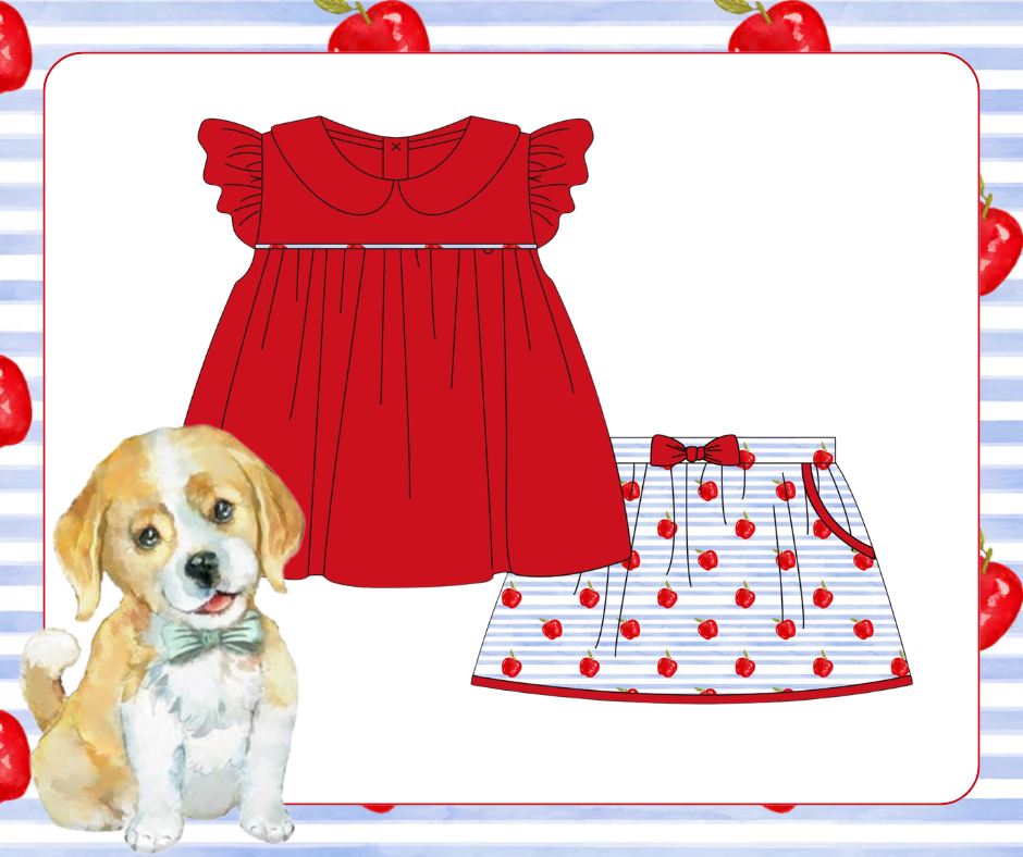 Girls An Apple a Day Skort Set