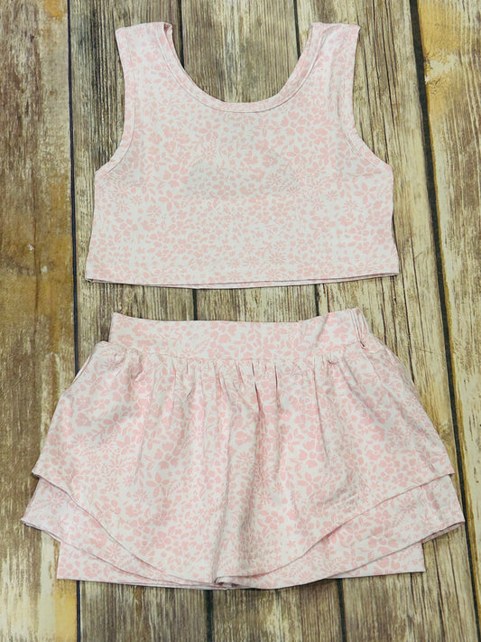 Pink Sporty Skirt Set
