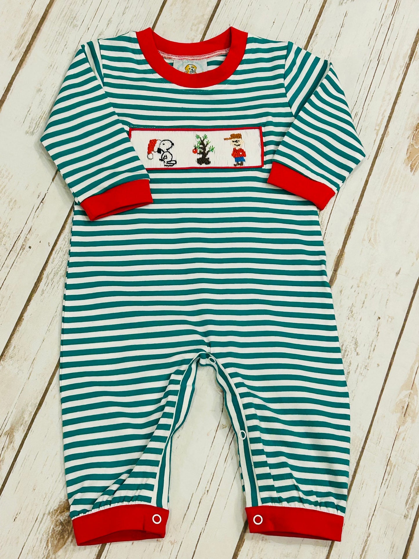Boys Comic Smocked Knit Romper