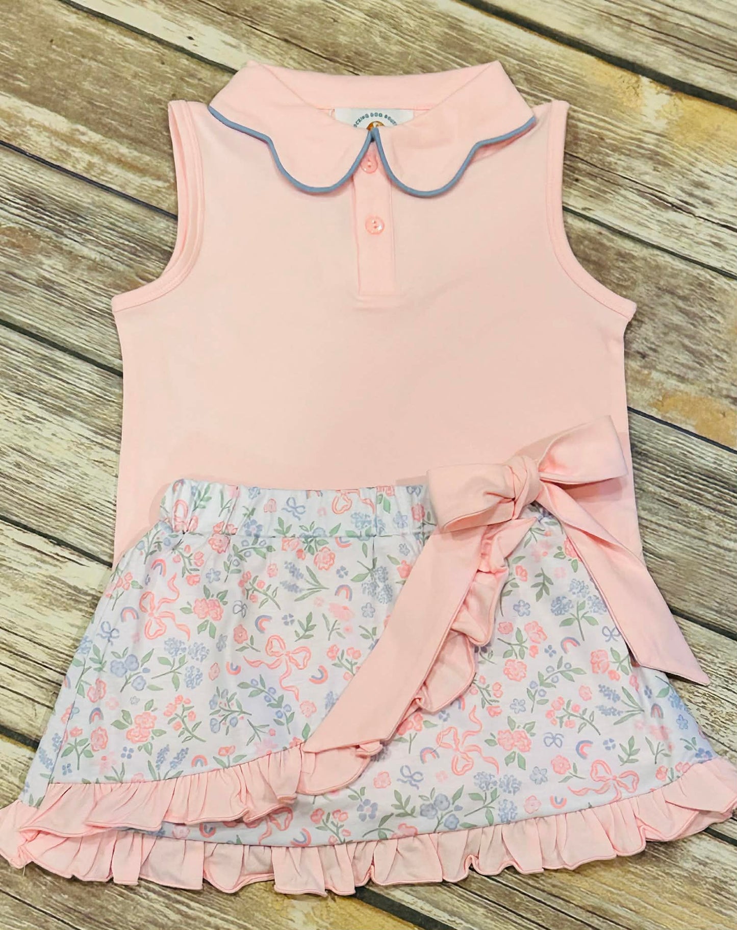 Girls Pink Spring Skort set