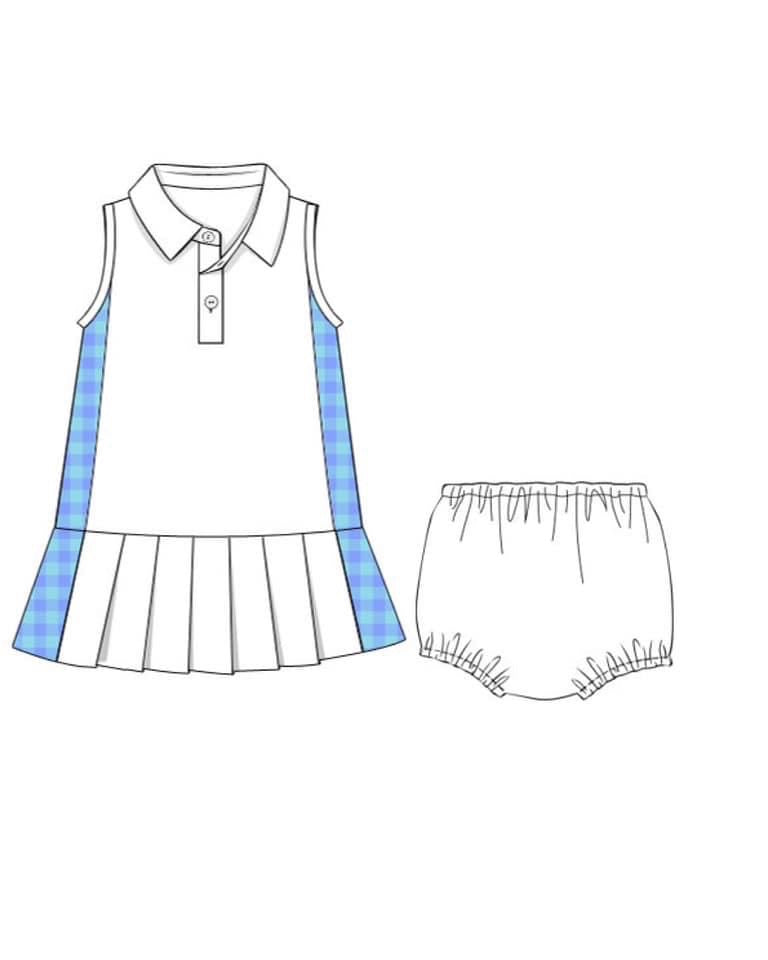 Knit Shorty Pleated Knit Dress