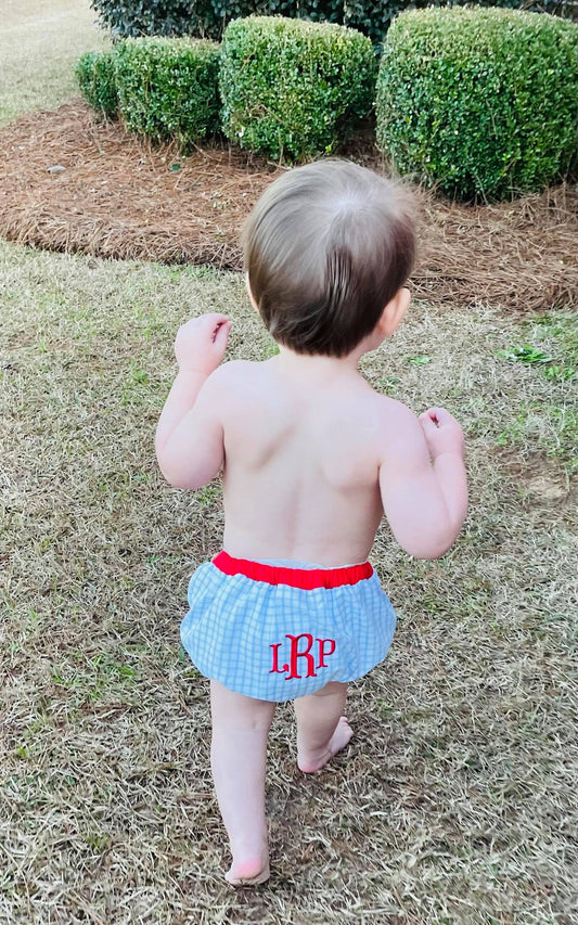Boys window pane diaper swim cover-no monogram option
