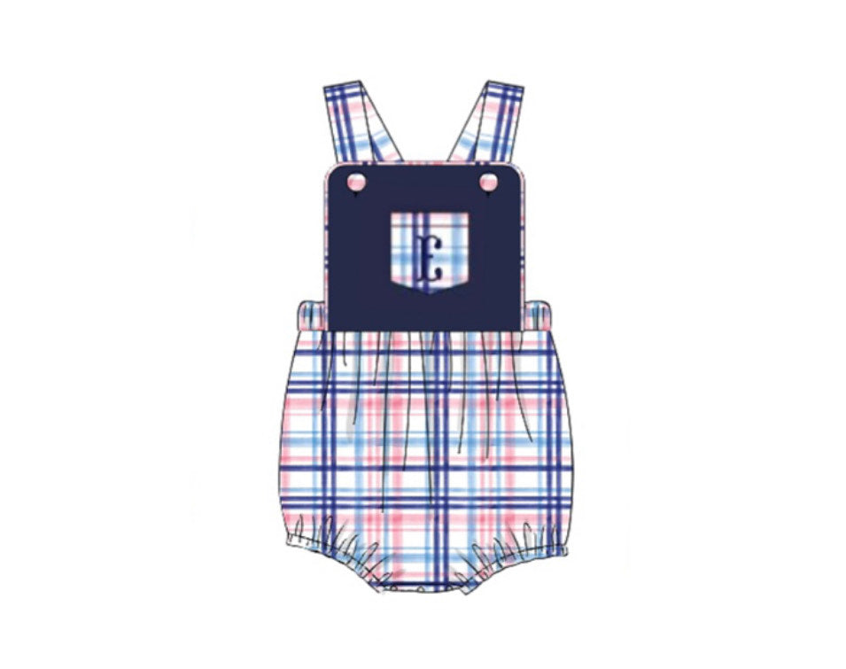 Navy & Pink Knit Sunsuit