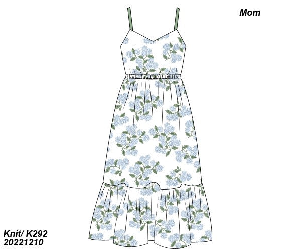 Ladies Hydrangea Maxi Knit Dress