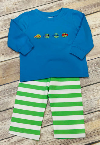 French Knot Turtle Knit Pant Set