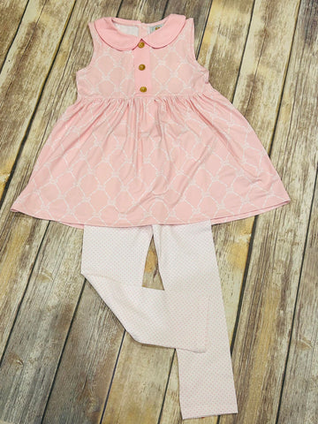 Girl's Pretty in Pink Bows Knit Leggings Set