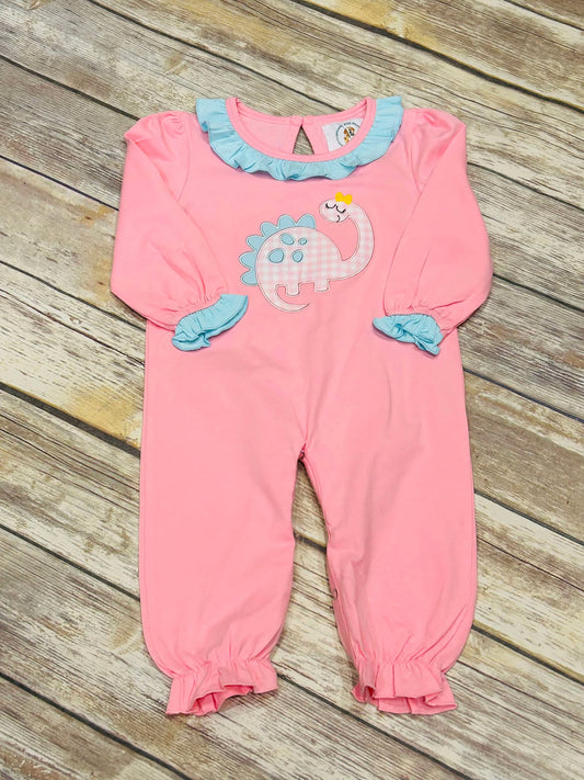 Girl's Dino Applique Romper