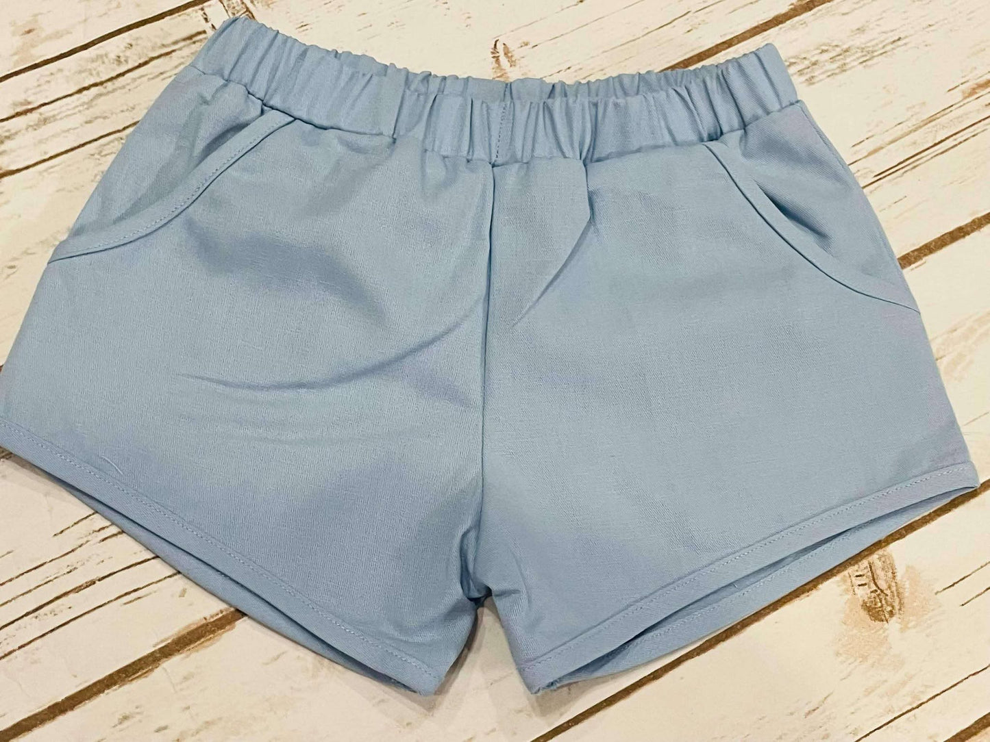 BABY BLUE-Signature Shorty Shorts