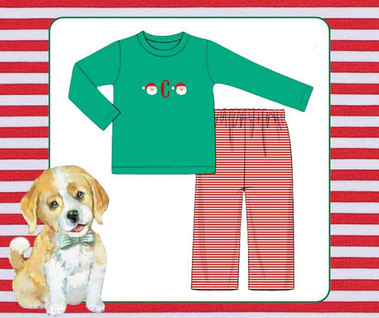 Boys Knit Christmas Pant Set- No Monogram