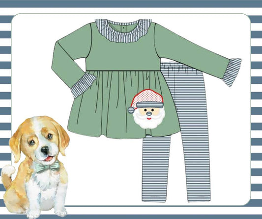 Girls Bitty Santa Pants Set