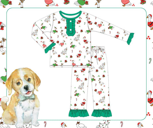 Girls Santa ‘s Silly Goose Lounge Set