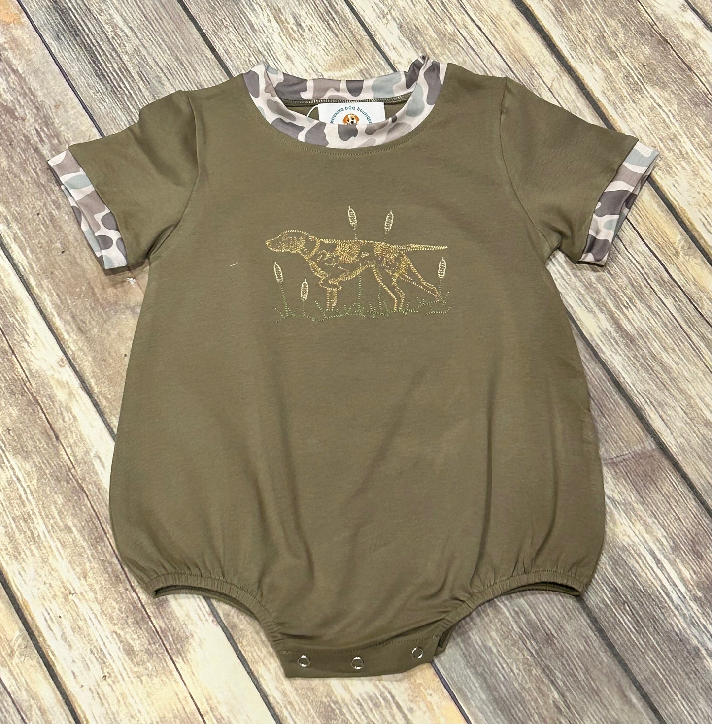 Boys Hunting Buddy Stitch Bubble-OLIVE