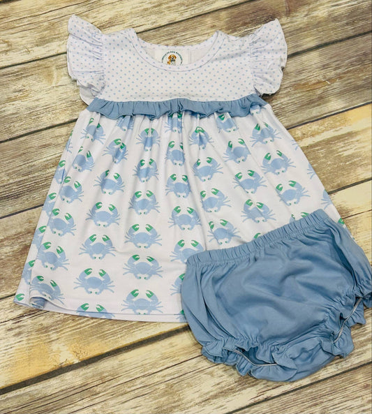 Girls Crab Diaper Set