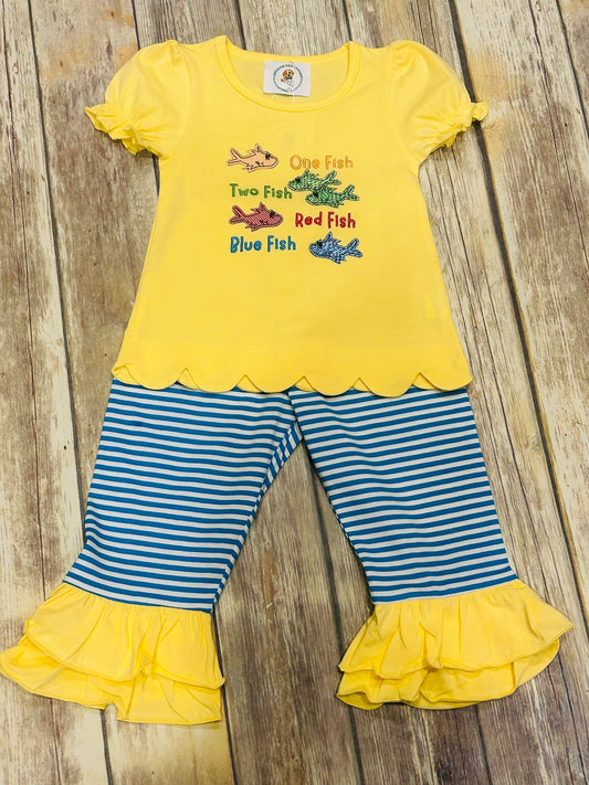 Girls  One Fish, Two Fish Pant Set