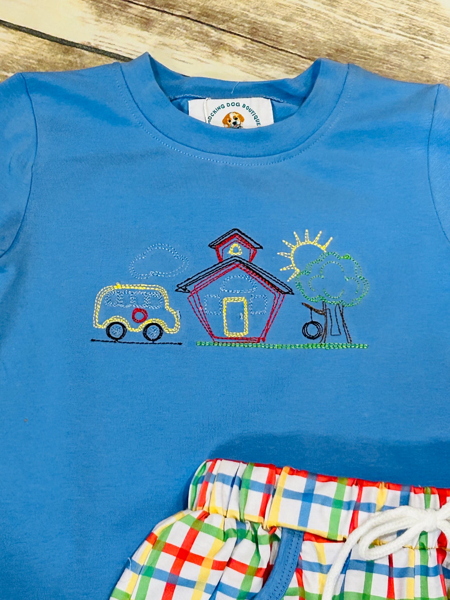 Boys School House Sketch Short Set
