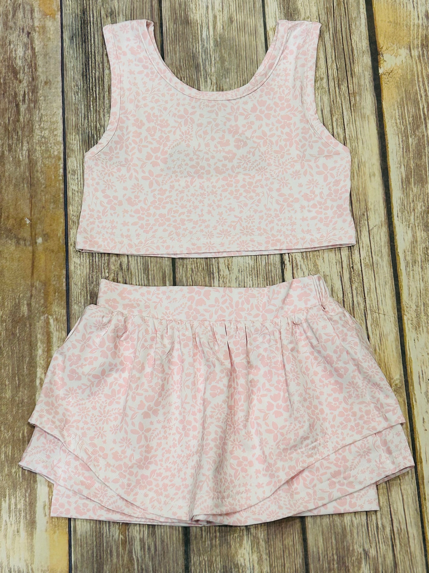 Pink Sporty Skirt Set
