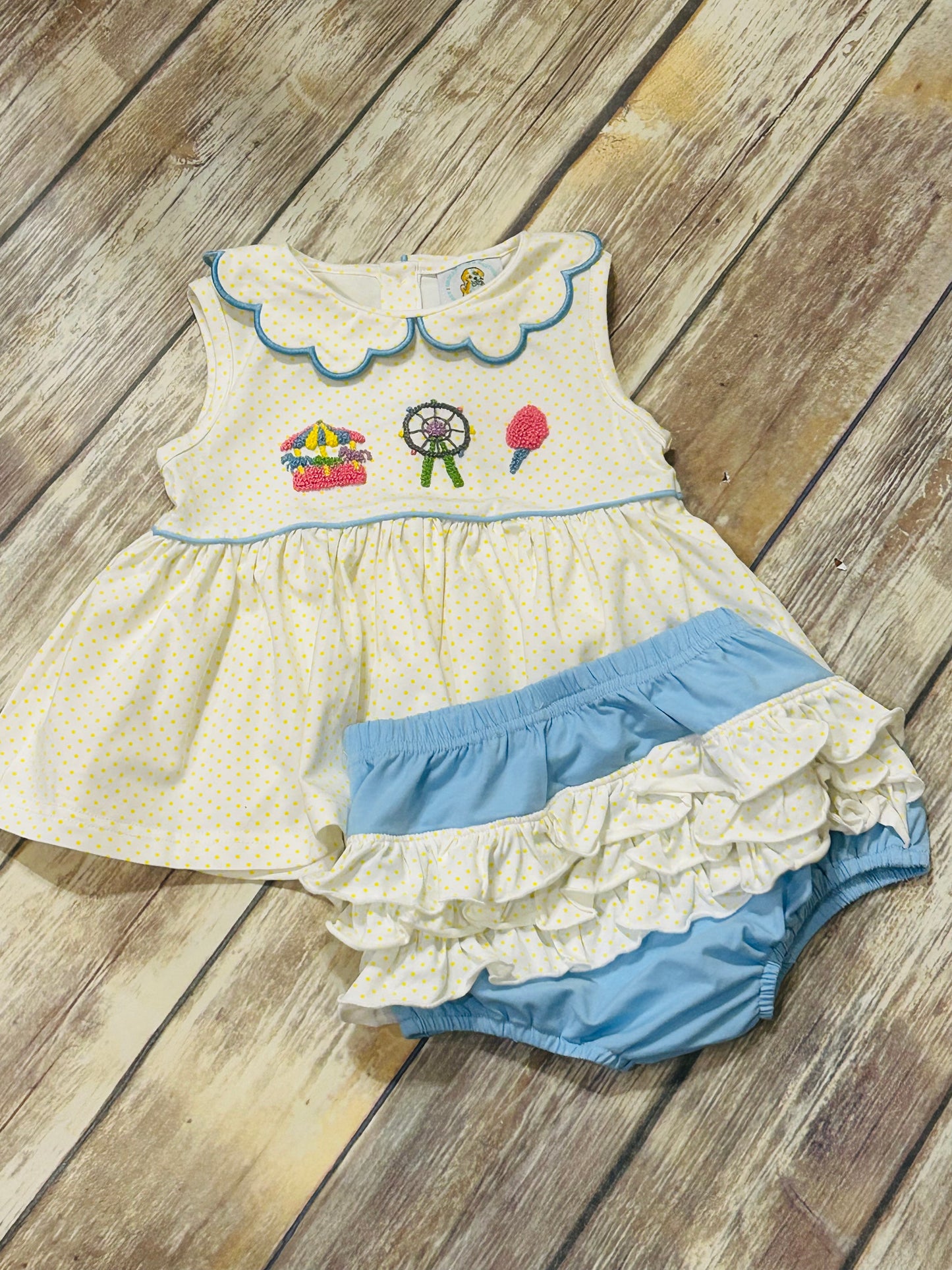 Girls French Knot Fair Fun Diaper Set