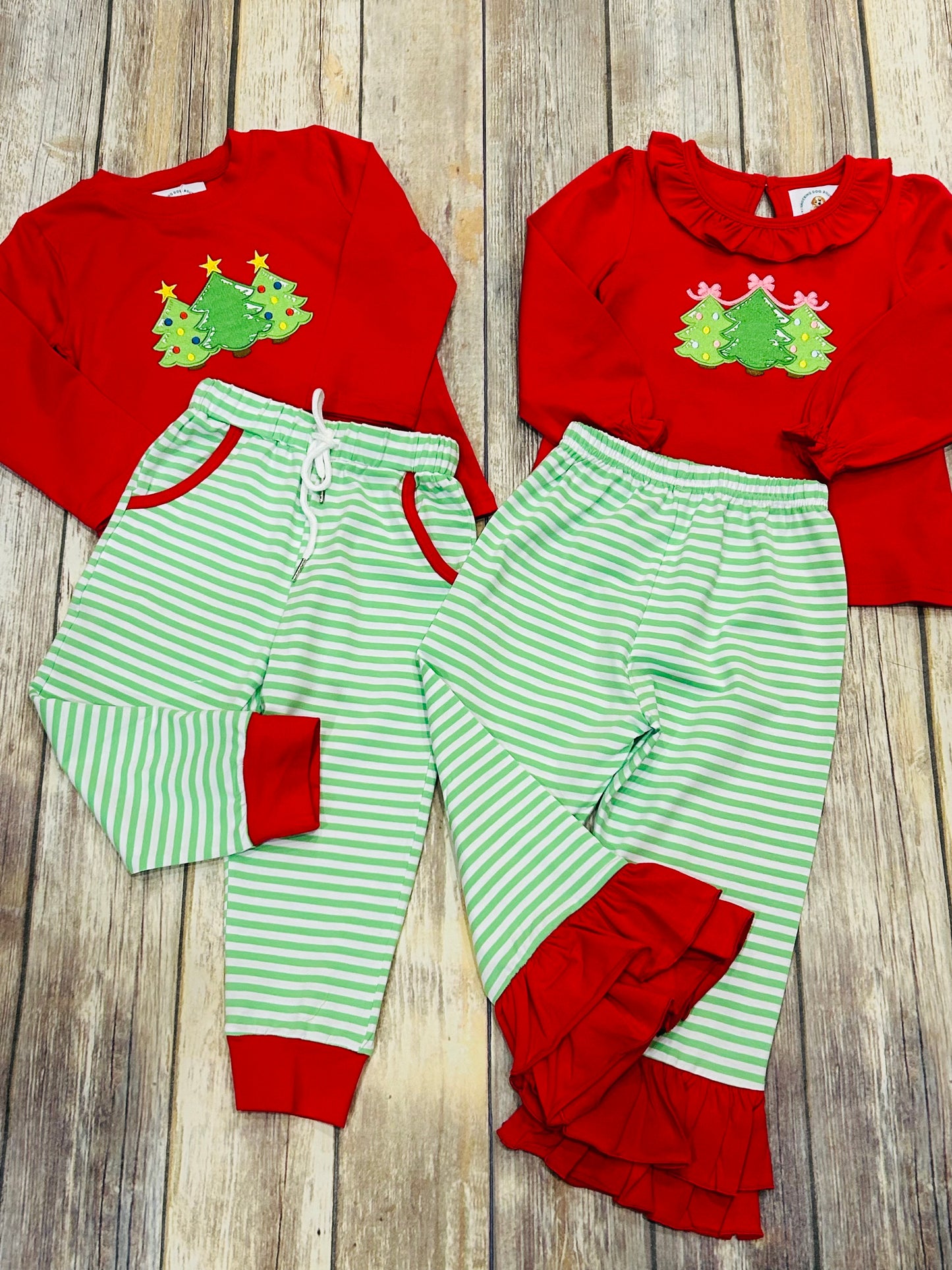 Boys O Christmas Tree Knit Jogger Set