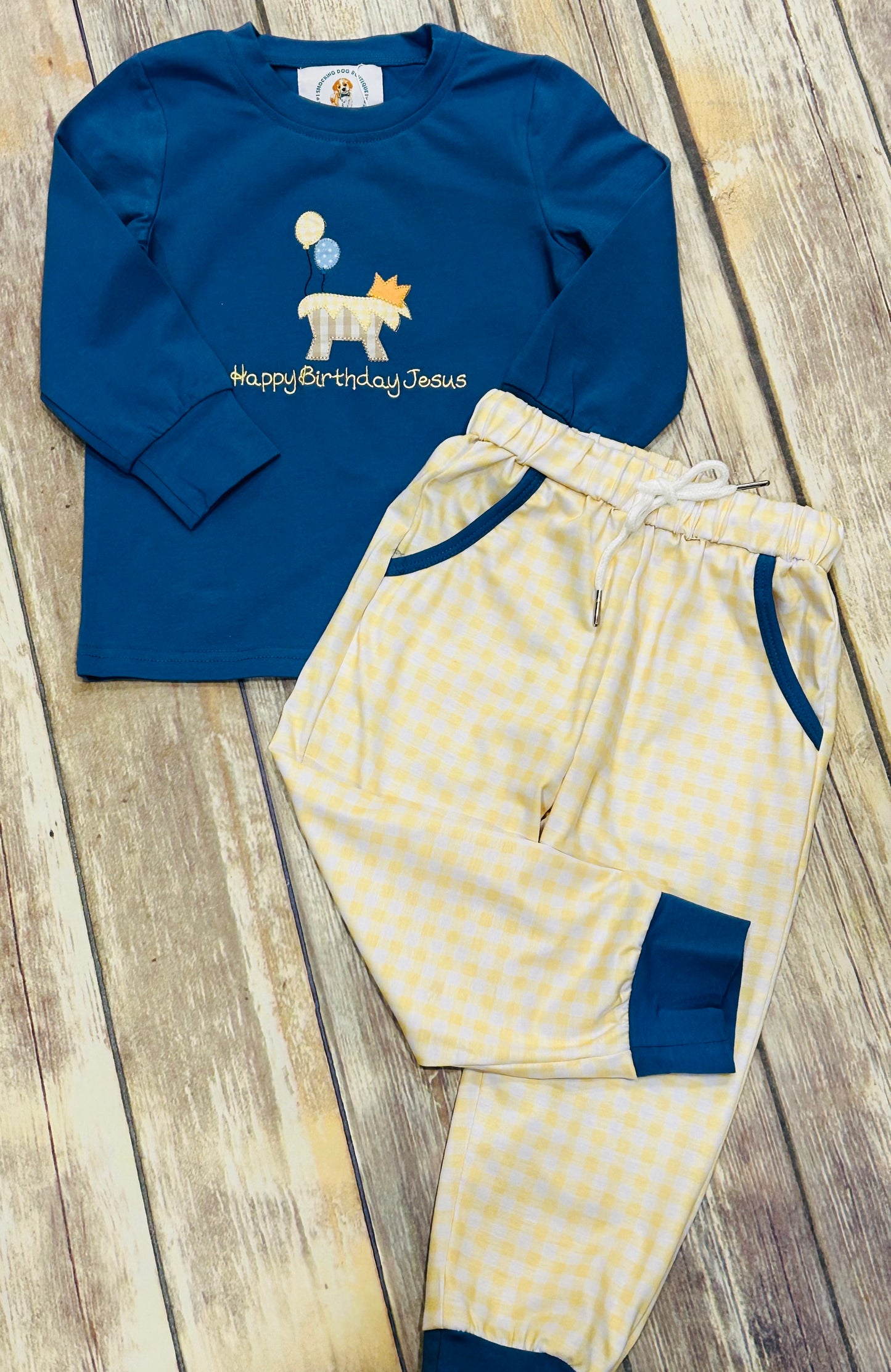 Boys Happy Birthday Jesus Knit Jogger Set