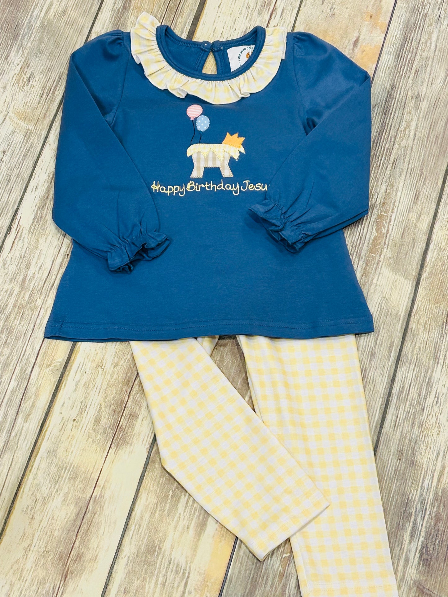 Girls Happy Birthday Jesus Knit Pant Set