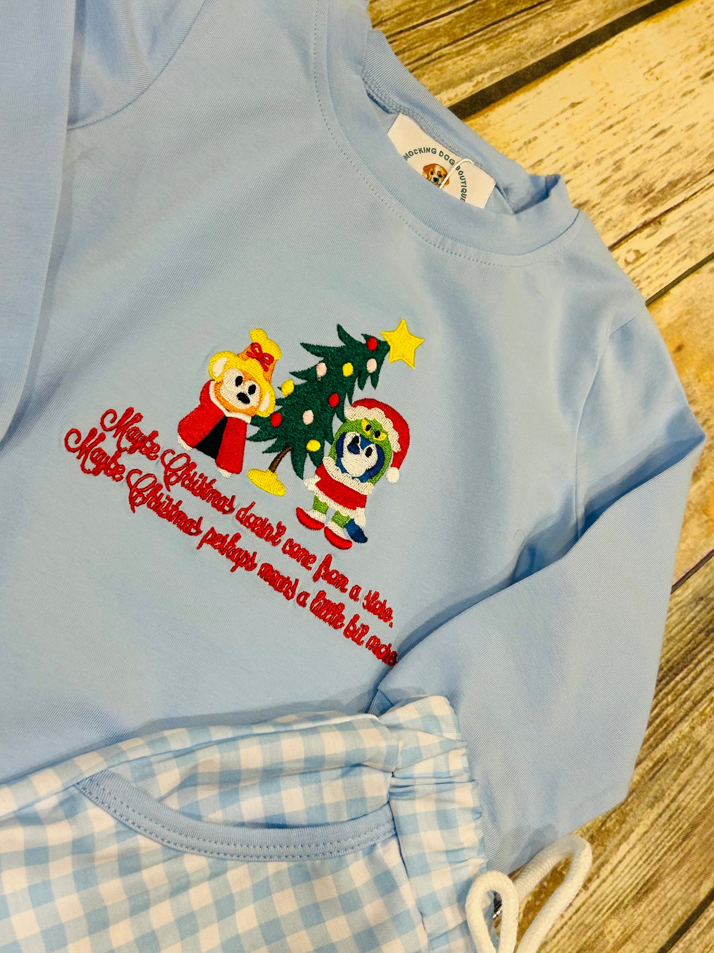 Boys Blue Christmas Jogger Set