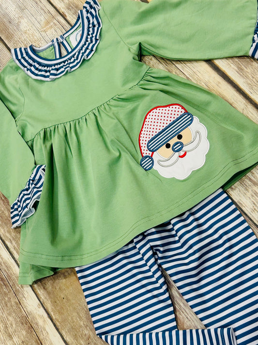 Girls Bitty Santa Pants Set